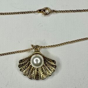 Gold-toned Seashell Locket with Pearl (untested) Ariel Bounding Mermaidcore